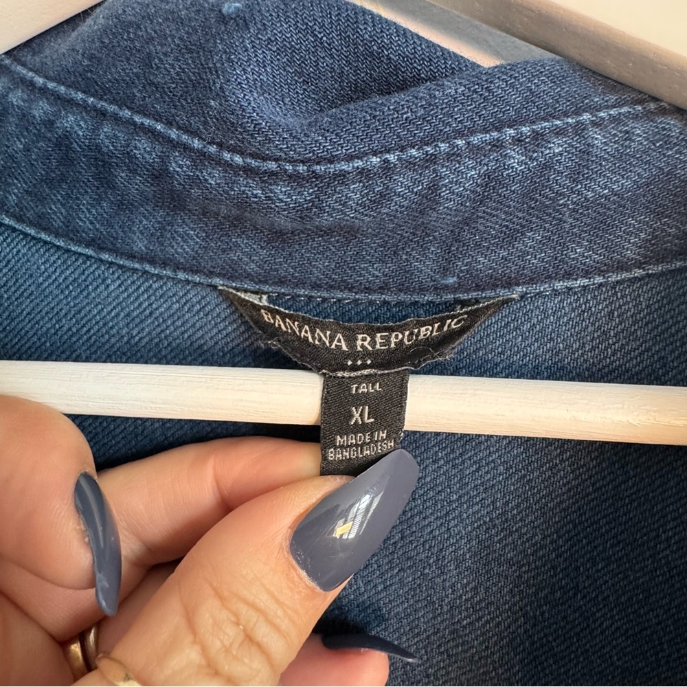 Banana Republic Navy jeans, Jumpsuit with Chest Pockets, size XL - Picture 4 of 11